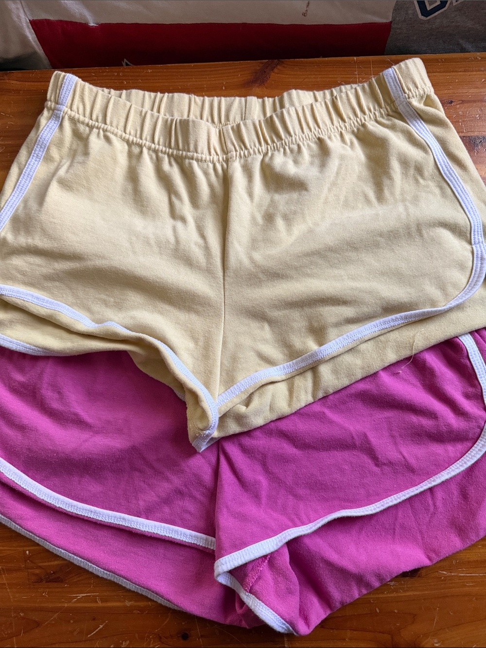 No Boundaries Yellow and Pink Retro Athletic Shorts Duo